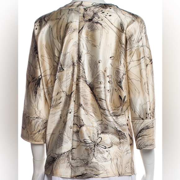 St. John Silk Blouse | Size S | Elegant Neutral + Luxe Feel - Picture 3 of 3